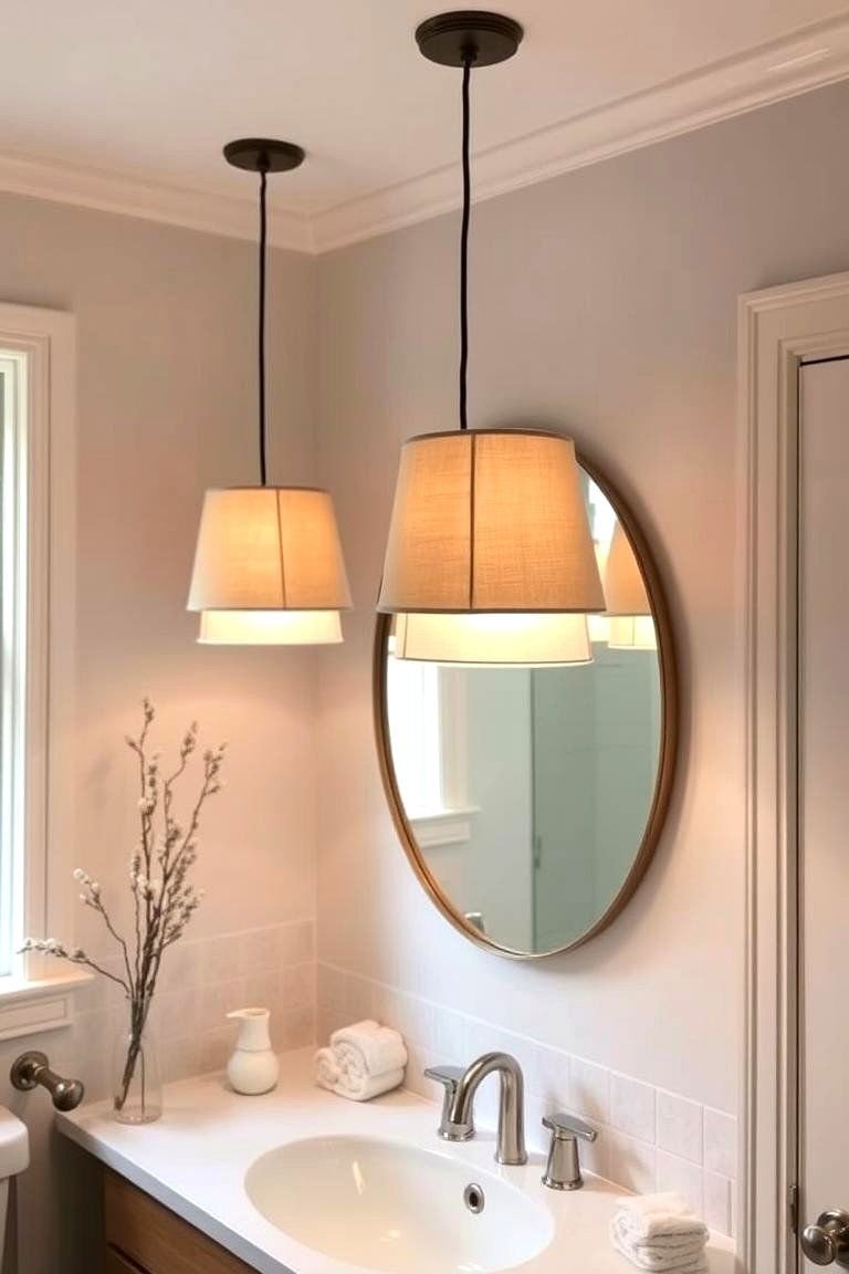 24 Inspiring Bathroom Pendant Lighting Ideas for Modern Homes 18 Soft Fabric Pendant Lights for a Warm Inviting Ambience - 24 Bathroom Pendant Lighting Ideas