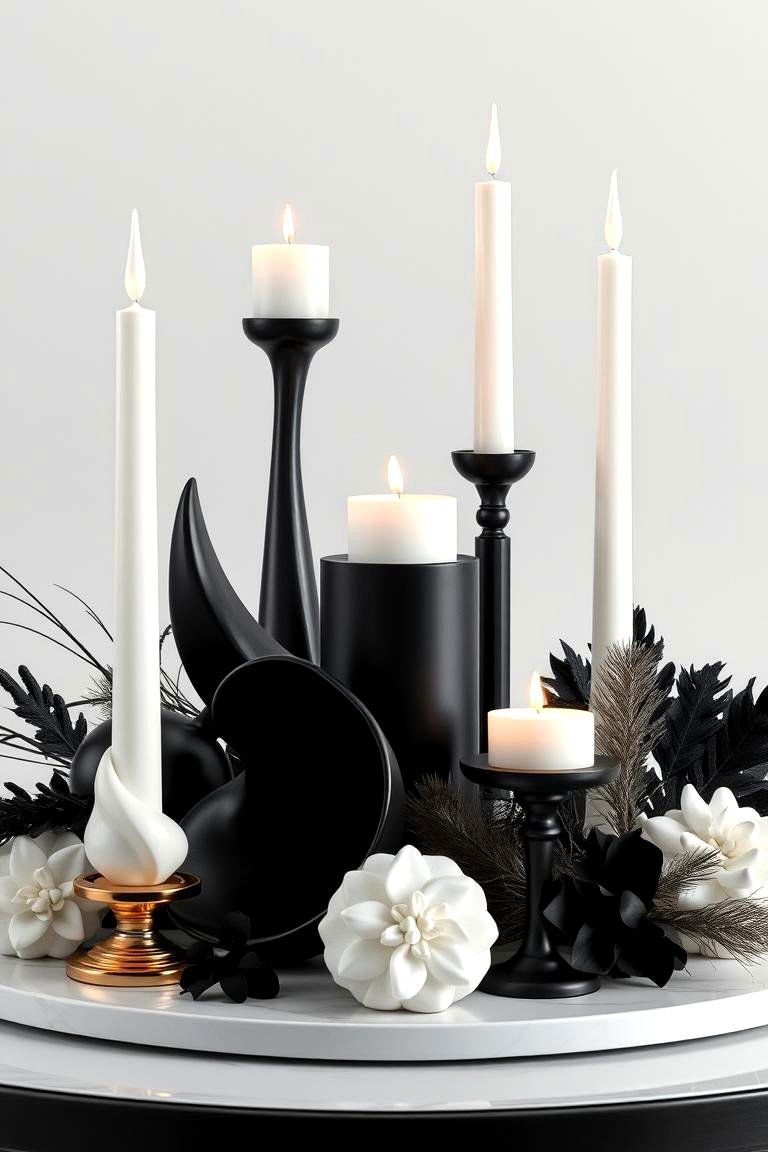 24 Black and White Wedding Theme Ideas for Elegance 12 Stylish Black and White Centerpieces - 24 Black and White Wedding Ideas