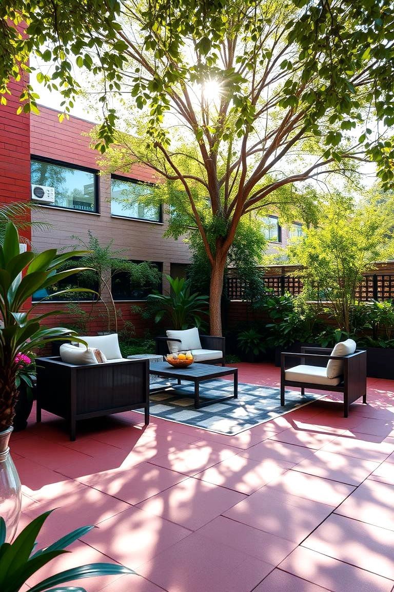 24 Red Paver Patio Ideas to Transform Outdoor Living Spaces 8 Sunlit Red Paver Oasis - 24 Red Paver Patio Ideas