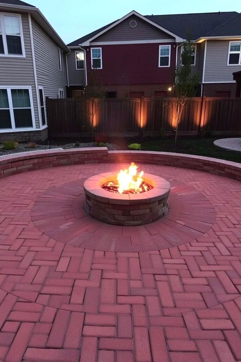 24 Red Paver Patio Ideas to Transform Outdoor Living Spaces 13 Timeless Red Paver Fire Pit Surround - 24 Red Paver Patio Ideas