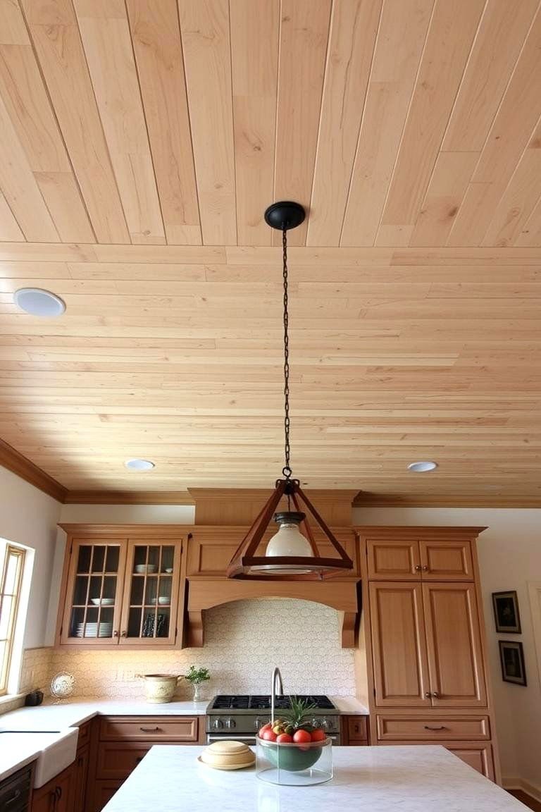24 Wood Ceiling Kitchen Ideas to Warm Your Cooking Space 5 Tongue and Groove Ceiling - 24 Wood Ceiling Kitchen Ideas