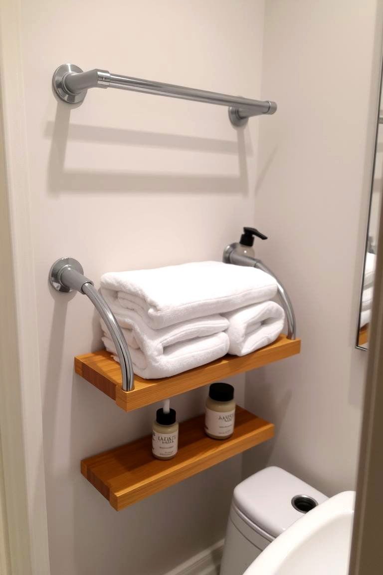 24 Small Bathroom Shelving Ideas to Maximize Storage 6 Towel Bars with Integrated Shelves - 24 Small Bathroom Shelving Ideas