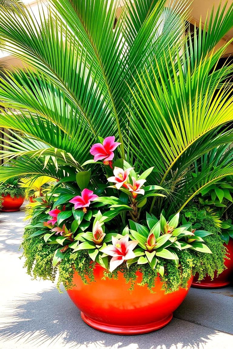 24 Container Garden Ideas for Versatile Plant Displays 6 Tropical Oasis in a Pot - 24 Container Garden Ideas