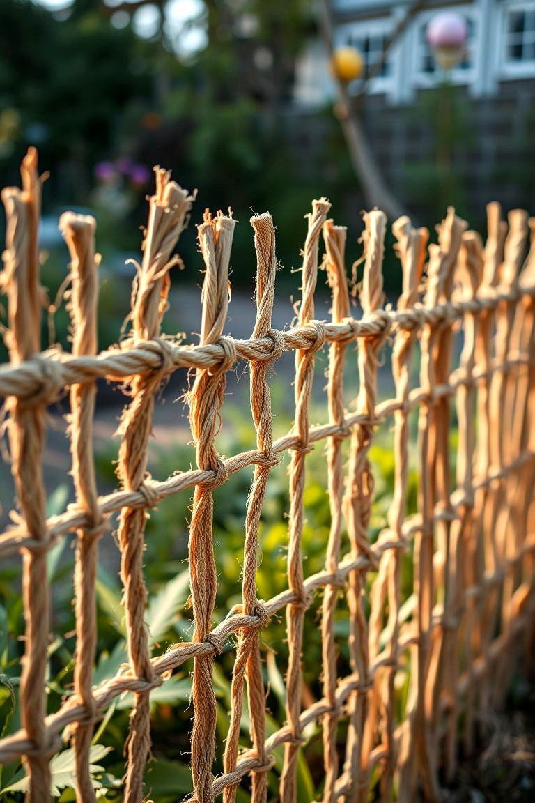 24 Vegetable Garden Fence Ideas to Secure Your Crops 19 Twine and Rope Fence - 24 Vegetable Garden Fence Ideas