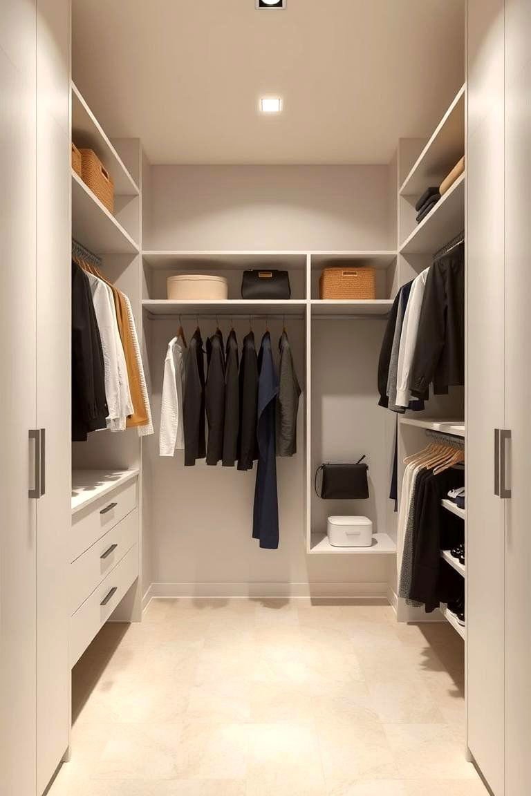 24 Functional Walk-In Closet Ideas for Optimal Organization 18 Understated Minimalism - 24 Walk in Closet Ideas