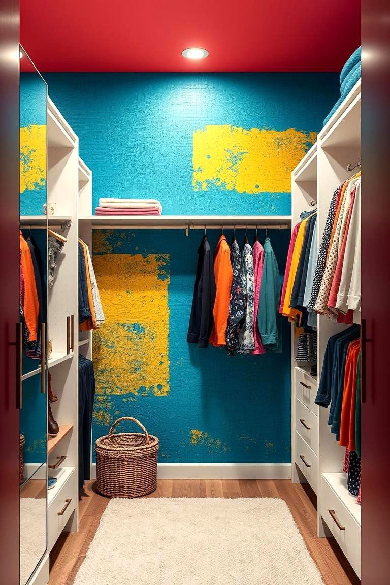 24 Functional Walk-In Closet Ideas for Optimal Organization 20 Vibrant Accent Walls - 24 Walk in Closet Ideas