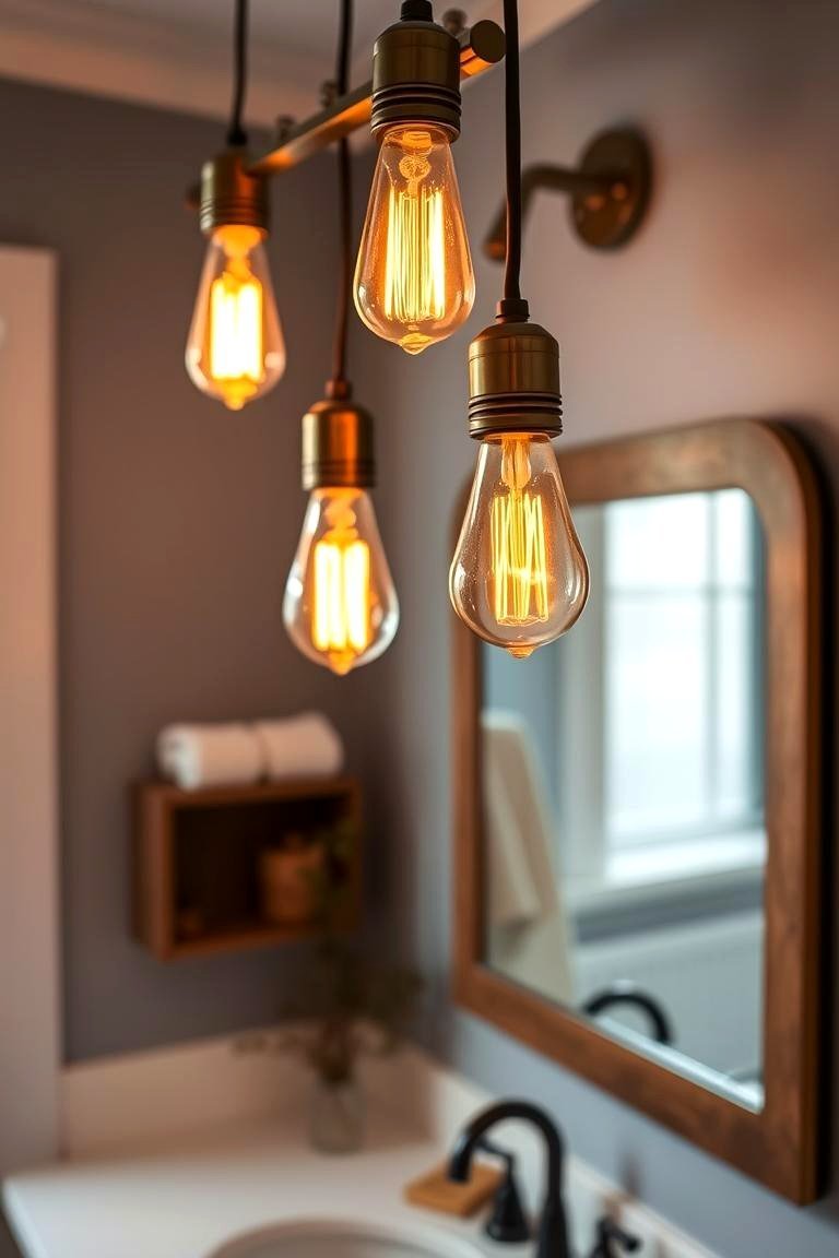 24 Inspiring Bathroom Pendant Lighting Ideas for Modern Homes 3 Vintage Edison Bulbs for a Classic Touch - 24 Bathroom Pendant Lighting Ideas
