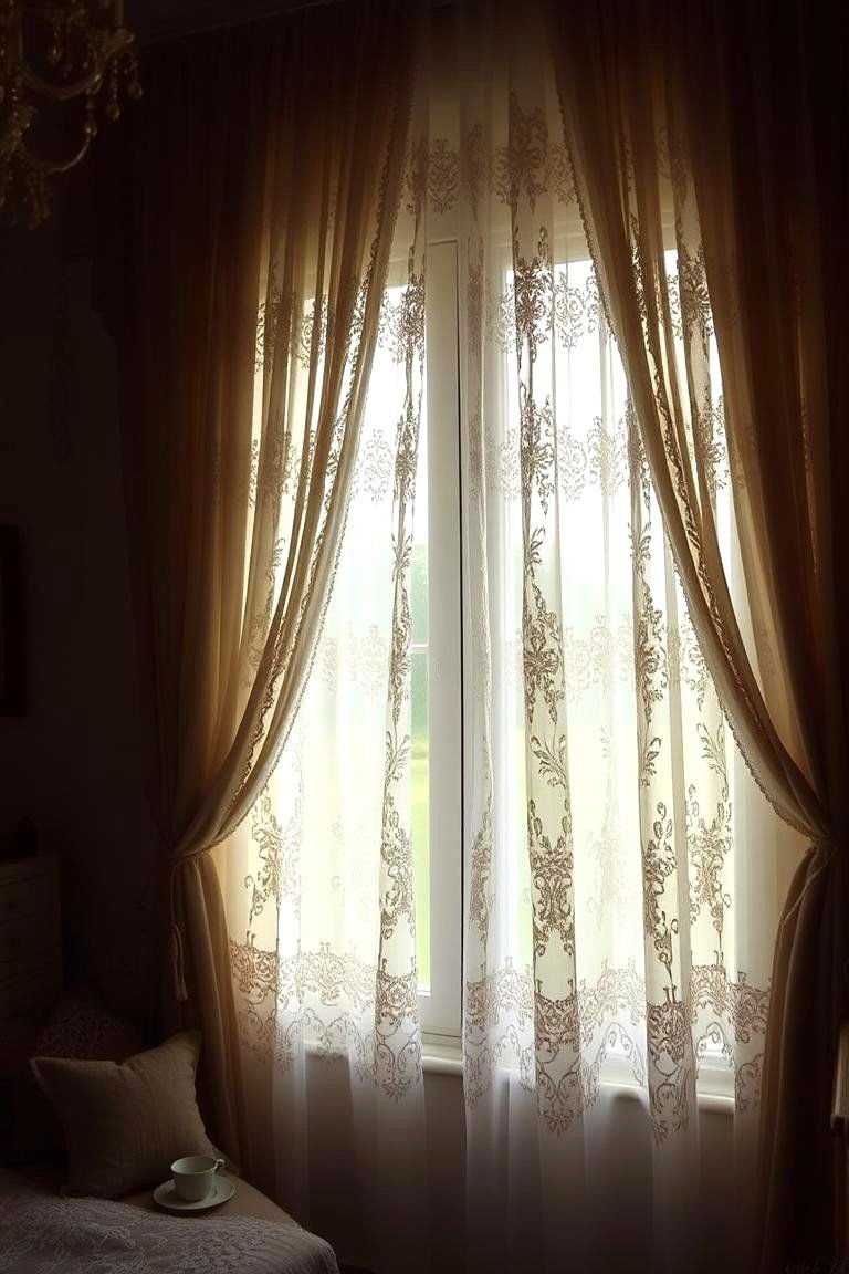 24 Boho Curtain Ideas for a Stylish Home Makeover 6 Vintage Lace Romantic Boho Curtains - 24 Boho Curtain Ideas