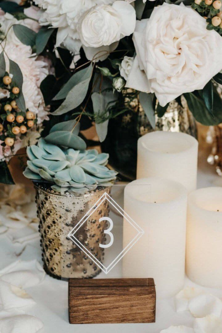 25 DIY Wedding Table Numbers (How to Make Table Numbers) 17 DIY Wood and Acrylic Table Number