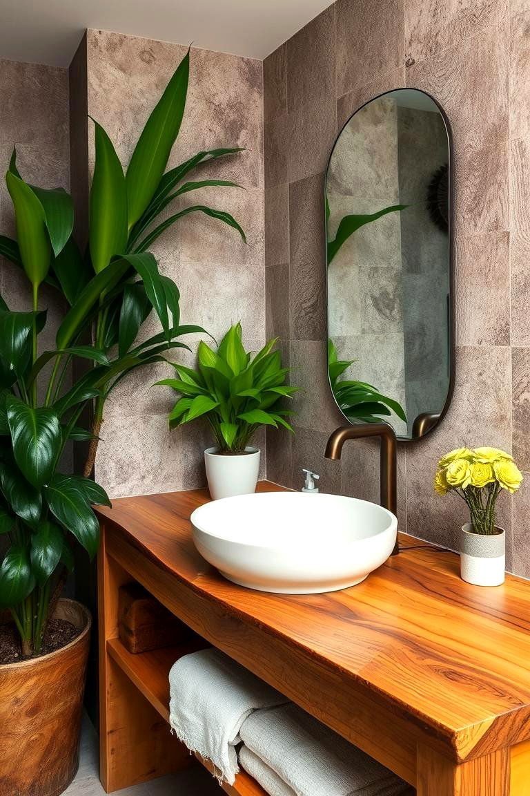 24 Bathroom Countertop Ideas for a Stylish Vanity 6 Wooden Warmth - 24 Bathroom Countertop Ideas