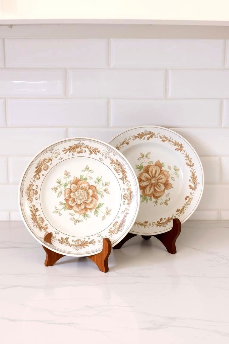 24 Kitchen Counter Decor Ideas: Functional & Aesthetic Displays 24 Another Idea Stacked Plates for Display - 24 Kitchen Counter Decor Ideas