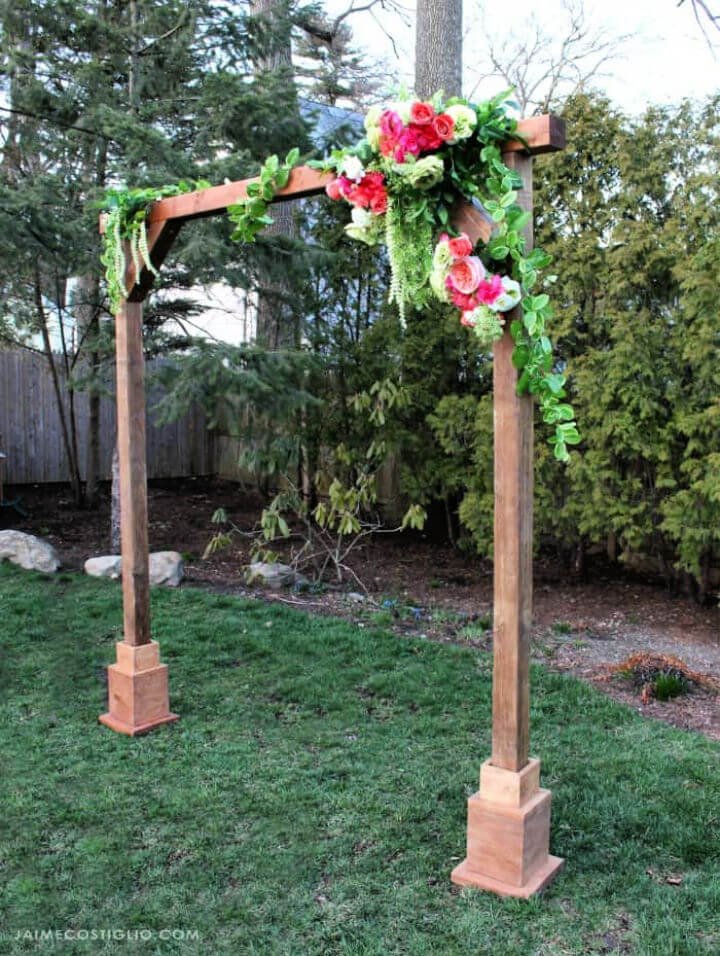 80 DIY Wedding Ideas for Decorations, Apparel & Food 15 Build a Self Standing Wood Arch
