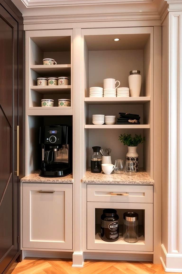 24 Luxury Kitchen Designs for High-End Culinary Spaces 17 Built In Coffee Bar - 24 Luxury Kitchen Ideas