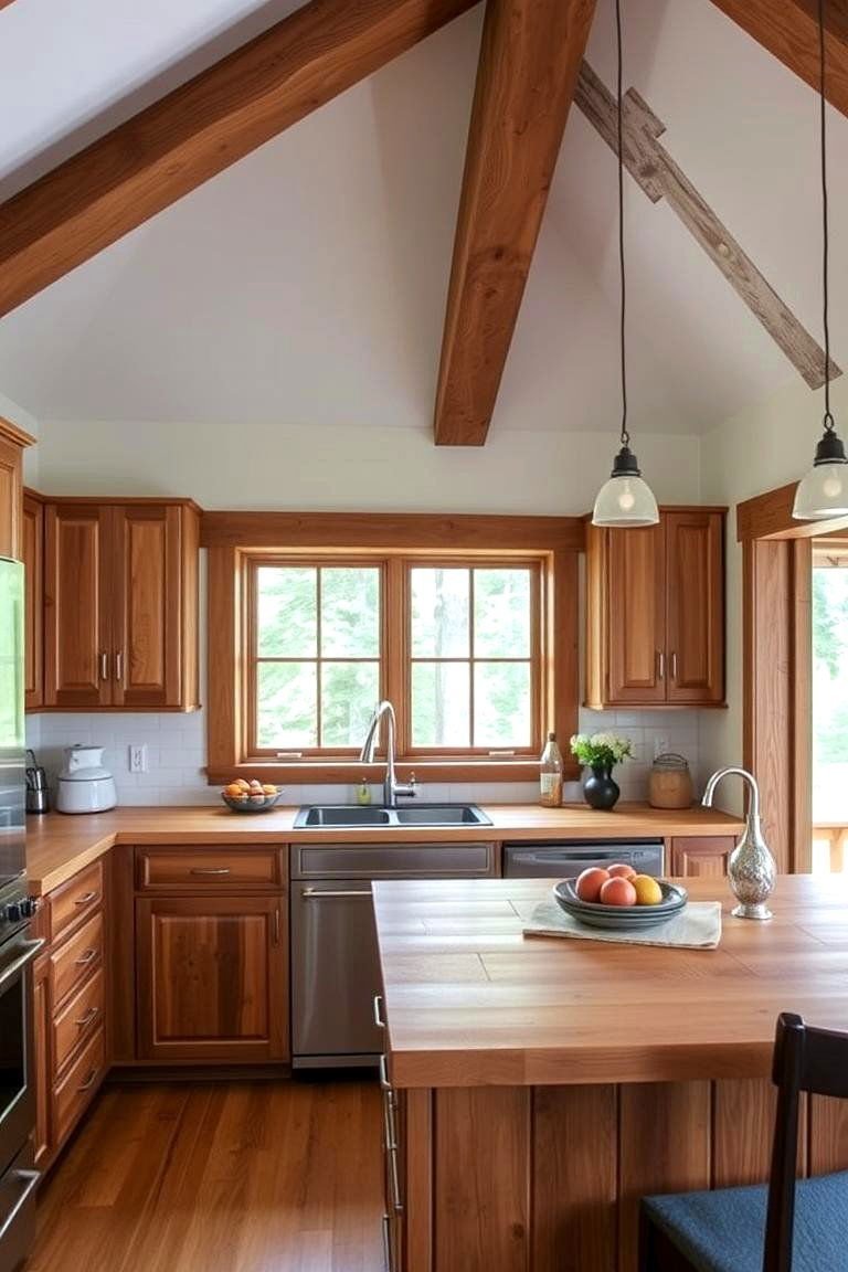 24 Mountain House Kitchen Ideas for Rustic Charm 10 Butcher Block Countertop for a Classic Touch - 24 Mountain House Kitchen Ideas