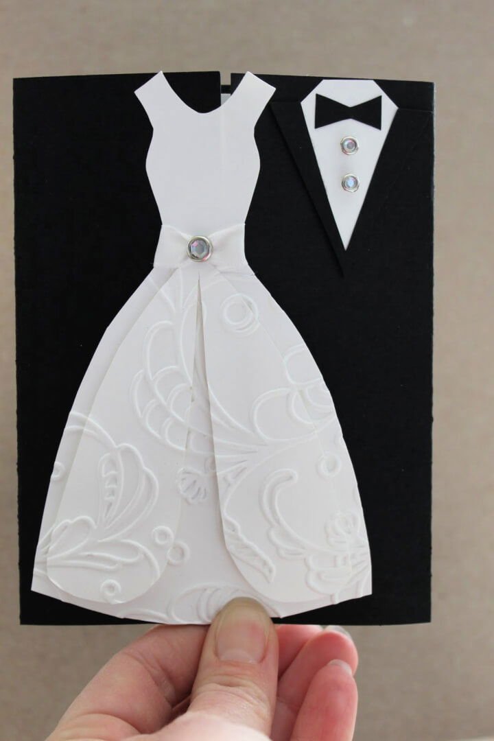 15 Handmade DIY Wedding Card Ideas to Make 13 Create Wedding Dress and Tuxedo Greeting Card