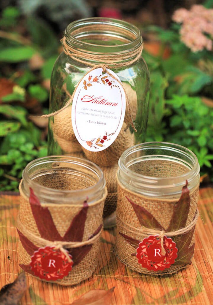 80 DIY Wedding Ideas for Decorations, Apparel & Food 34 DIY Autumn Leaf Candle Centerpiece