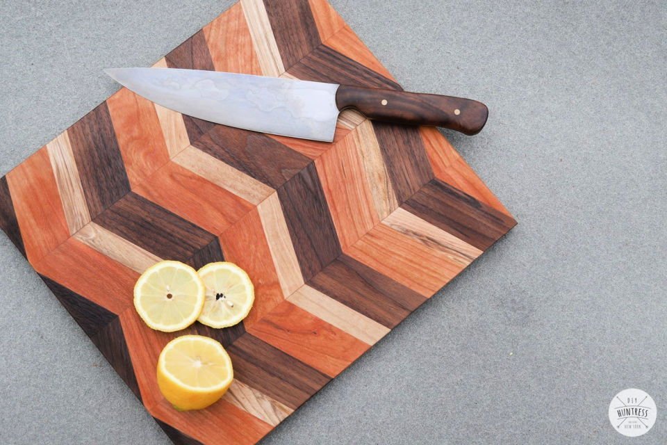 25 Homemade DIY Wedding Gift Ideas for Bride and Groom 16 DIY Chevron Cutting Board