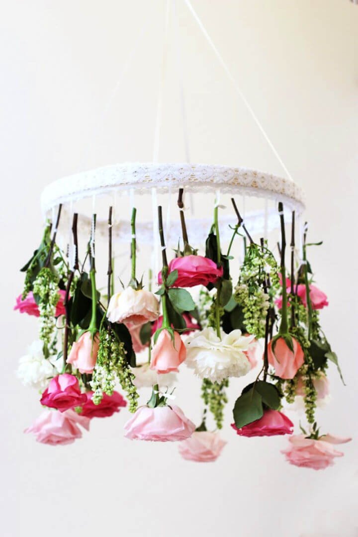 80 DIY Wedding Ideas for Decorations, Apparel & Food 81 DIY Flower Chandelier for Wedding