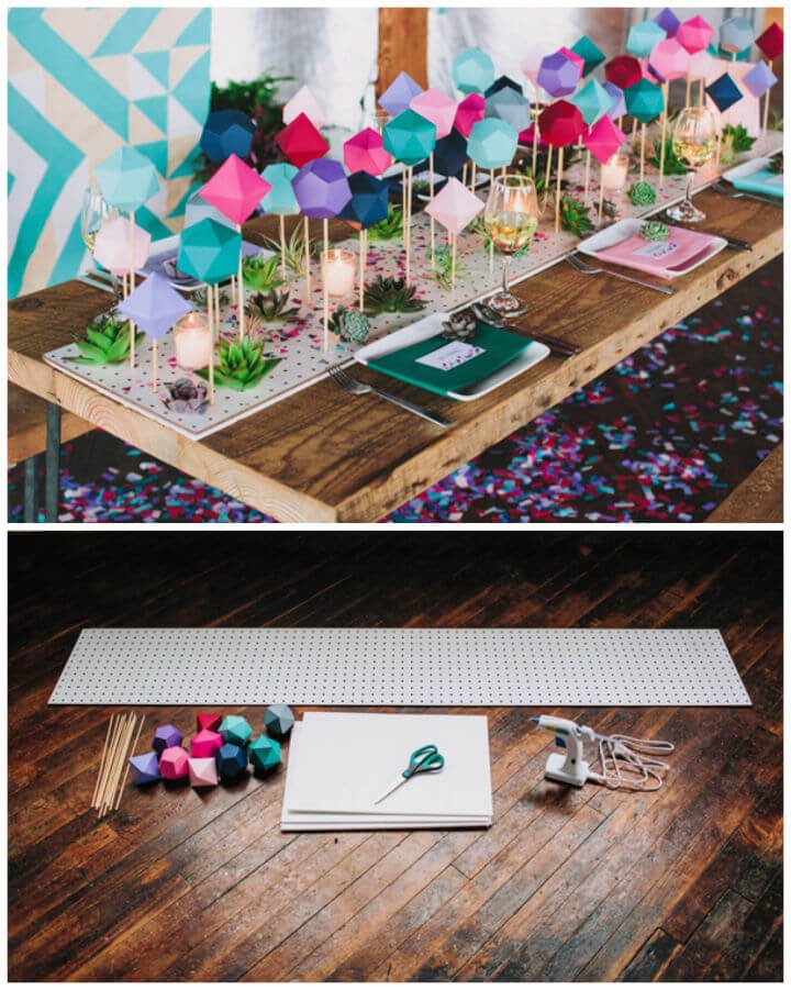 80 DIY Wedding Ideas for Decorations, Apparel & Food 61 DIY Geometric Table Runner for Wedding