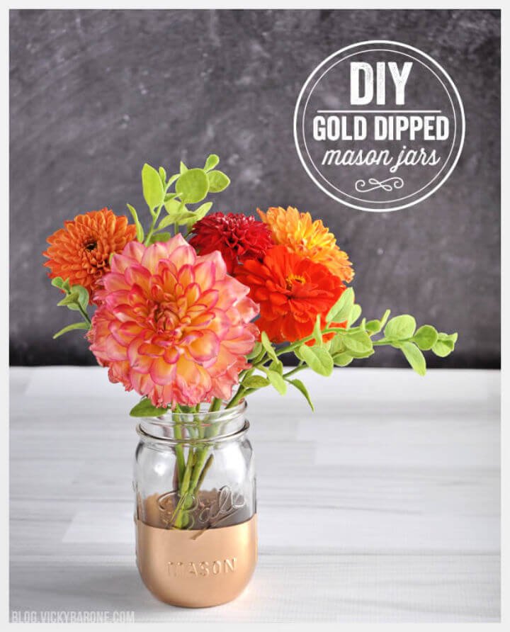 80 DIY Wedding Ideas for Decorations, Apparel & Food 75 DIY Gold Dipped Mason Jars