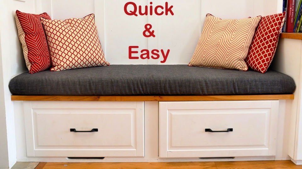 25 DIY Bench Cushions: Make a Bench Seat Cushion 25 No Sew DIY Window Bench Cushion