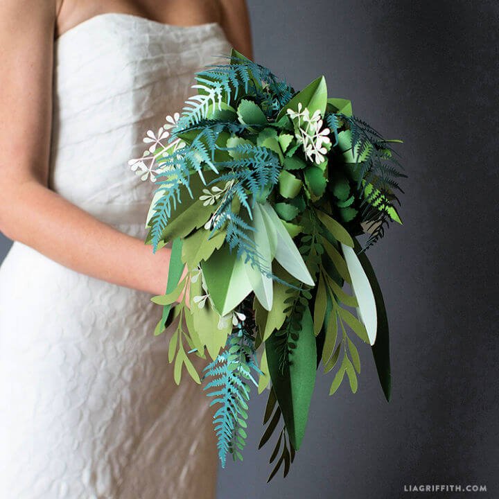 80 DIY Wedding Ideas for Decorations, Apparel & Food 9 DIY Paper Greenery Wedding Bouquet