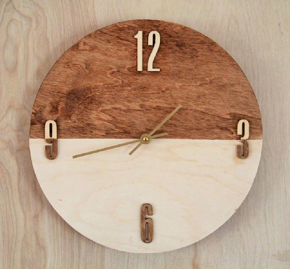 25 Homemade DIY Wedding Gift Ideas for Bride and Groom 20 DIY Stained Plywood Wall Clock