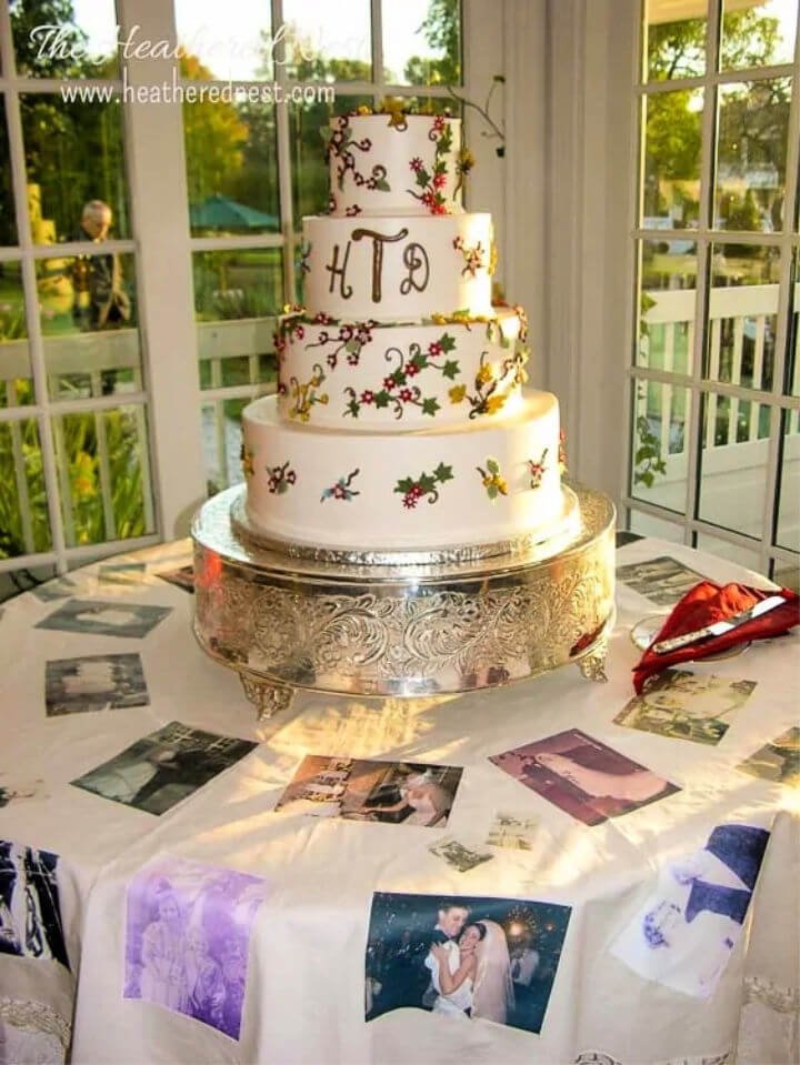 80 DIY Wedding Ideas for Decorations, Apparel & Food 31 DIY Wedding Cake Table Cloth