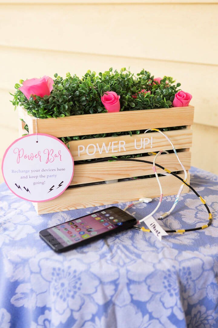 80 DIY Wedding Ideas for Decorations, Apparel & Food 54 DIY Wedding Charging Station