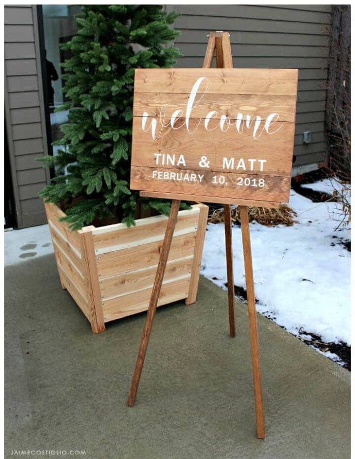 80 DIY Wedding Ideas for Decorations, Apparel & Food 17 DIY Welcome Sign and Stand