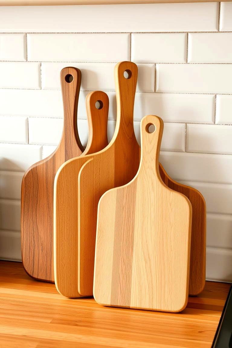 24 Kitchen Counter Decor Ideas: Functional & Aesthetic Displays 5 Display Your Favorite Cutting Boards - 24 Kitchen Counter Decor Ideas