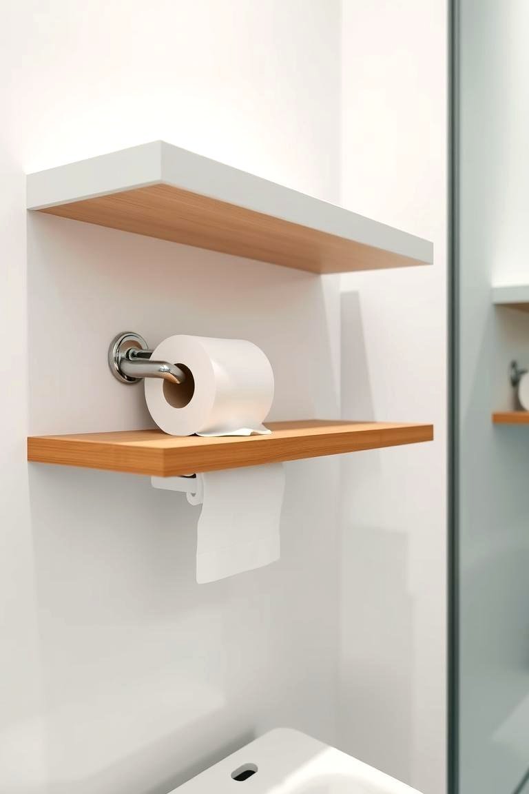 24 Clever Toilet Paper Storage Ideas for Organized Bathrooms 13 Floating Shelf Display - 24 Toilet Paper Storage Ideas