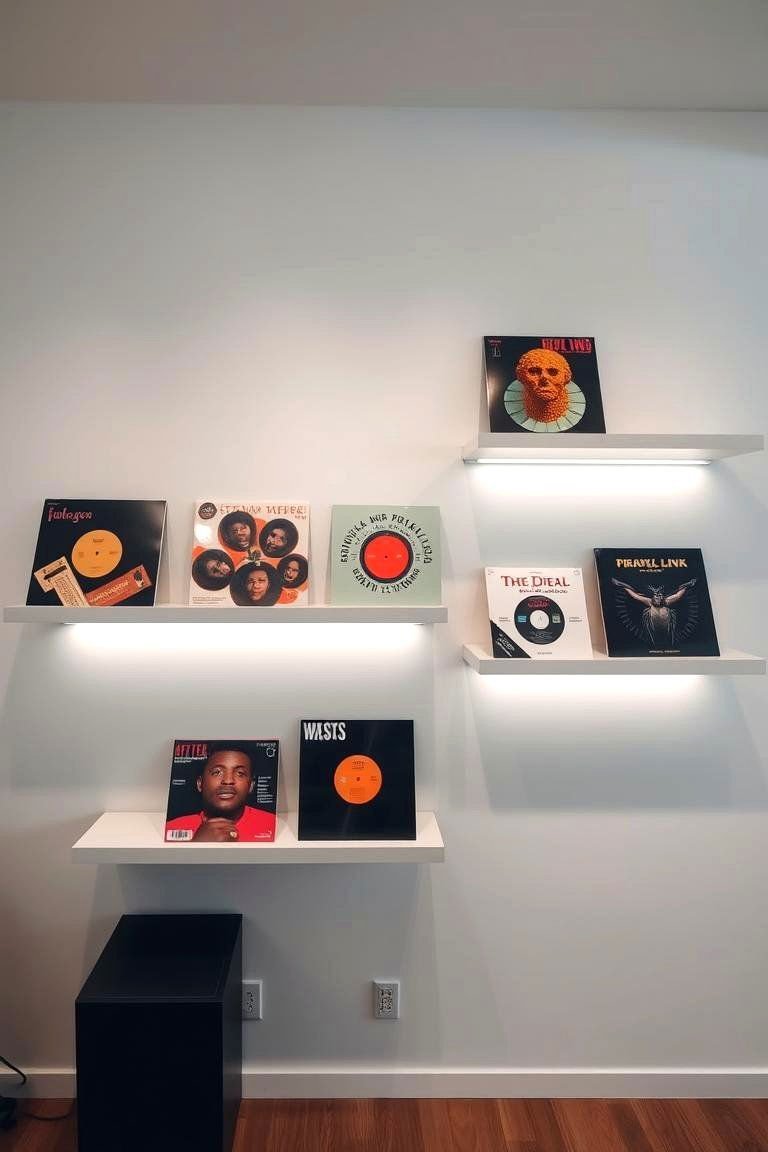 24 Creative Vinyl Record Storage Ideas for Music Lovers 4 Floating Shelves for Vinyls - 24 Vinyl Record Storage Ideas