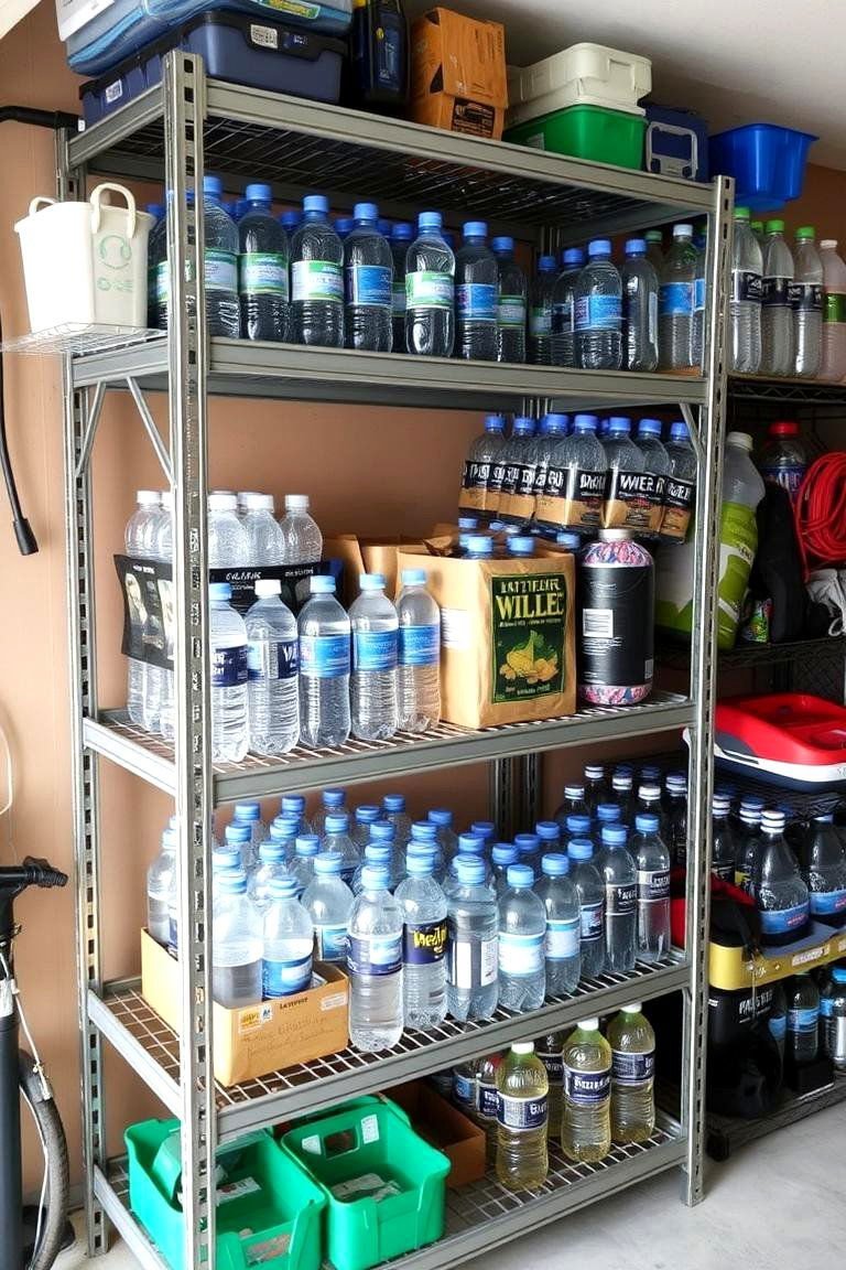 24 Smart Water Bottle Storage Ideas for Organized Spaces & Clutter Free Home 17 Garage Shelving Unit for Bulk Storage - 24 Water Bottle Storage Ideas