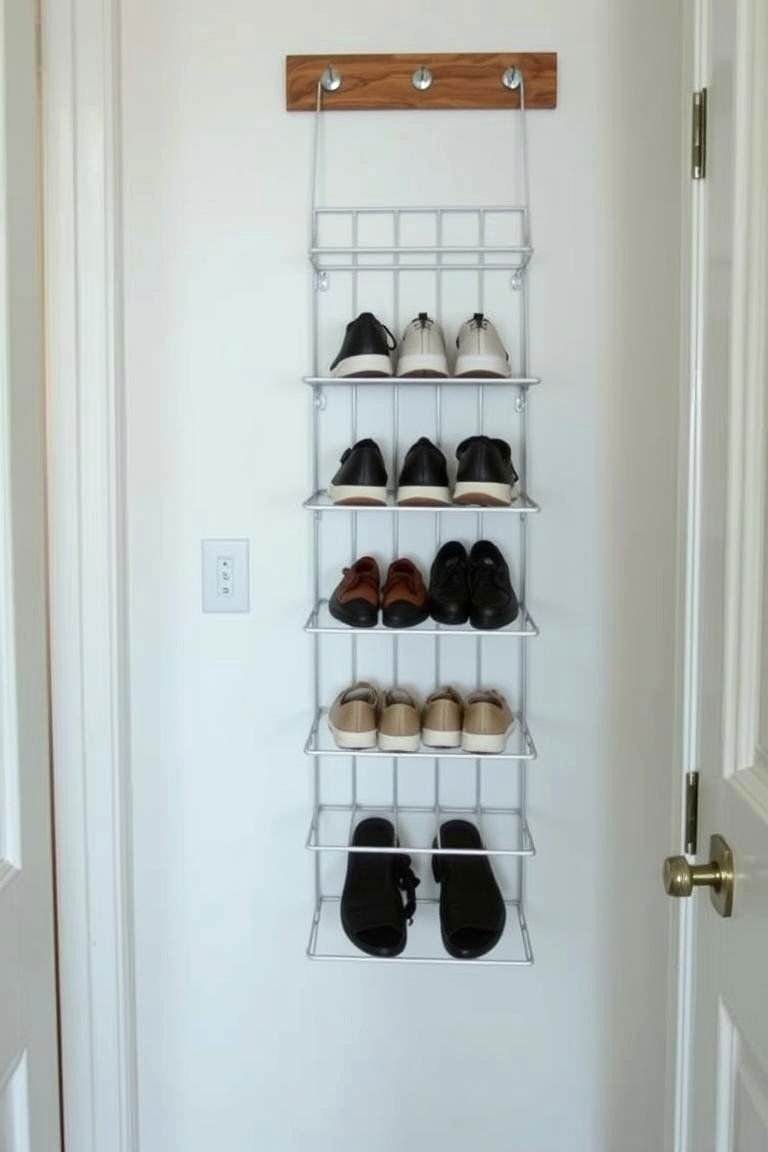24 Tiny House Storage Ideas to Maximize Small Spaces 8 Hanging Shoe Racks to Save Floor Space - 24 Tiny House Storage Ideas