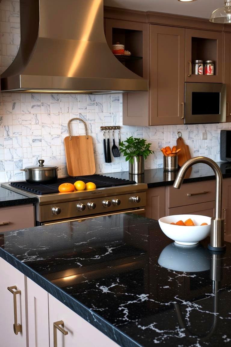 24 Black Granite Countertop Kitchen Ideas for Sleek Spaces 24 High Performance Work Surface - 24 Black Granite Countertops Kitchen Ideas