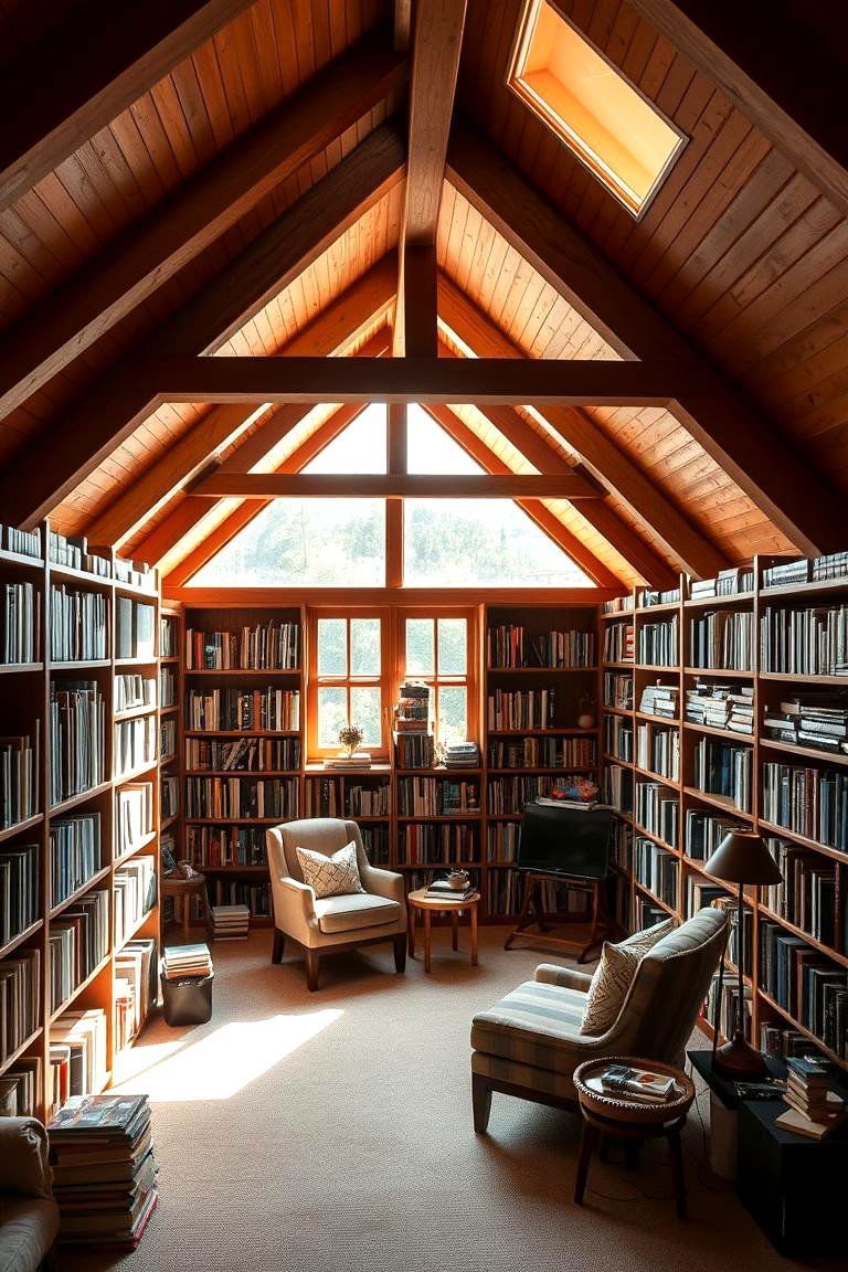 24 Creative Attic Room Ideas to Maximize Your Space 17 Home Library - 24 attic room ideas