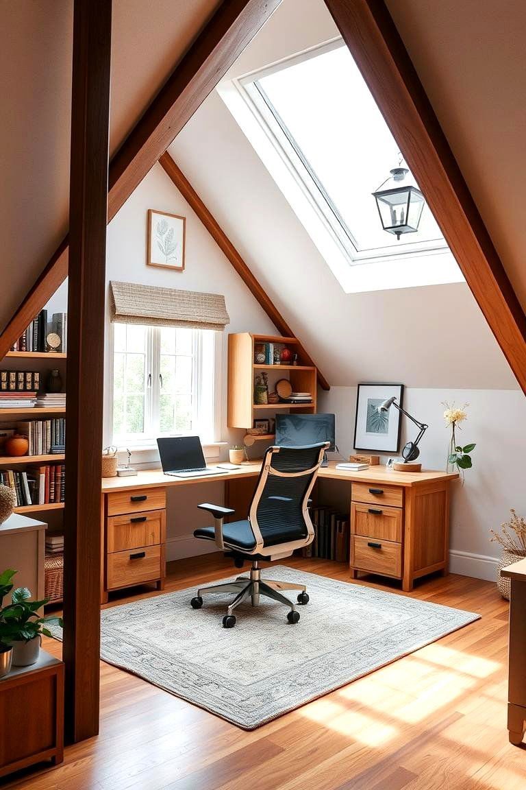 24 Creative Attic Room Ideas to Maximize Your Space 3 Home Office Space - 24 attic room ideas