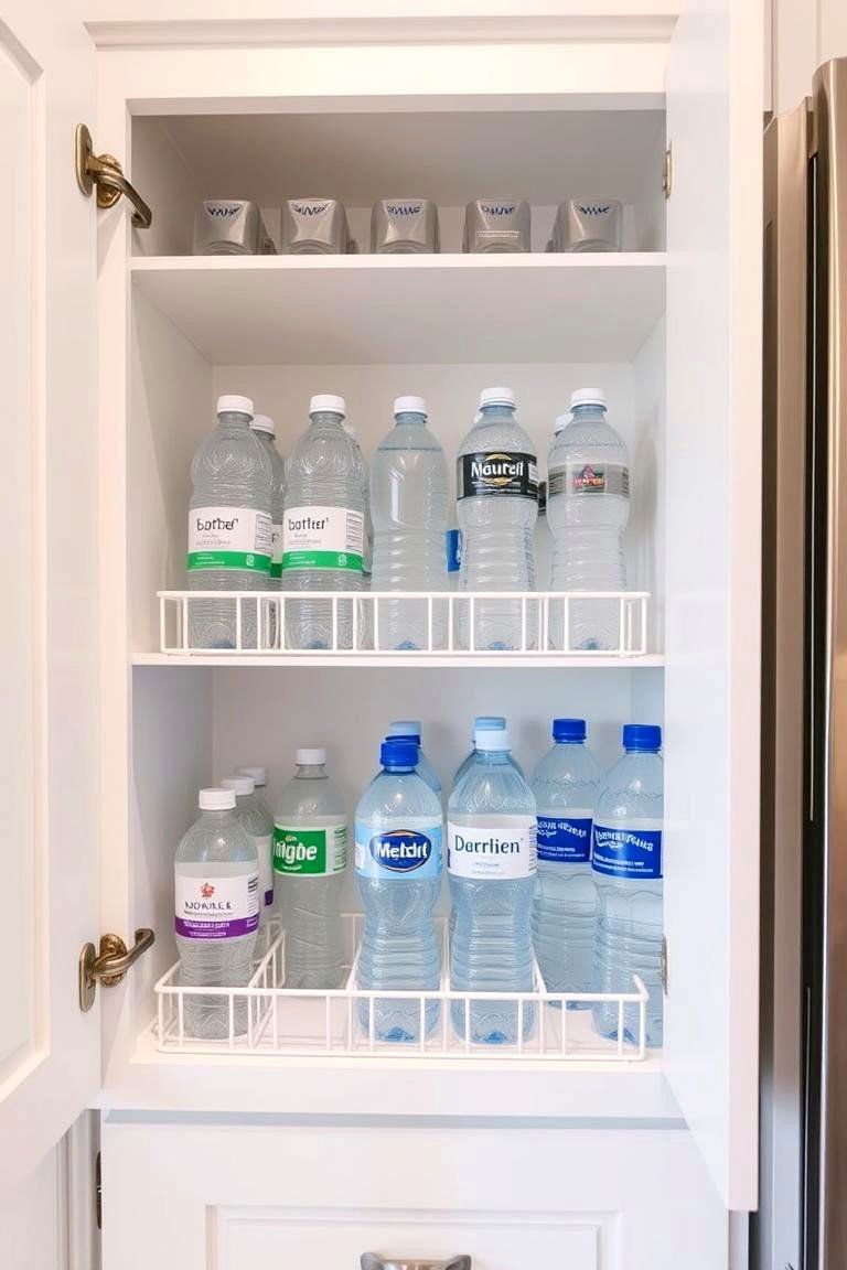24 Smart Water Bottle Storage Ideas for Organized Spaces & Clutter Free Home 8 Inside Kitchen Cabinets for Discreet Organization - 24 Water Bottle Storage Ideas