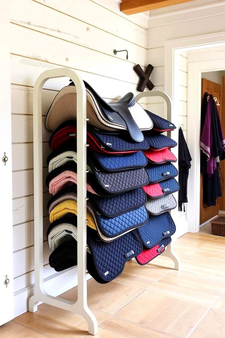 24 Tack Room Ideas for a More Organized Space Quickly 20 Installing a Saddle Pad Rack - 24 Tack Room Ideas