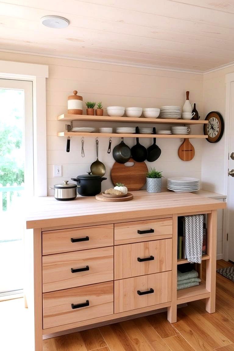 24 Tiny House Storage Ideas to Maximize Small Spaces 21 Integrating Storage into a Kitchen Island - 24 Tiny House Storage Ideas