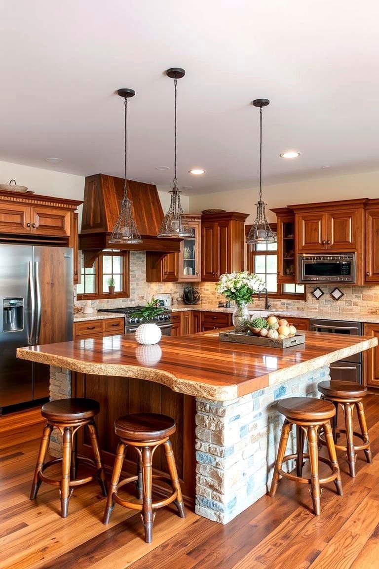 24 Mountain House Kitchen Ideas for Rustic Charm 5 Large Kitchen Island for Versatility - 24 Mountain House Kitchen Ideas