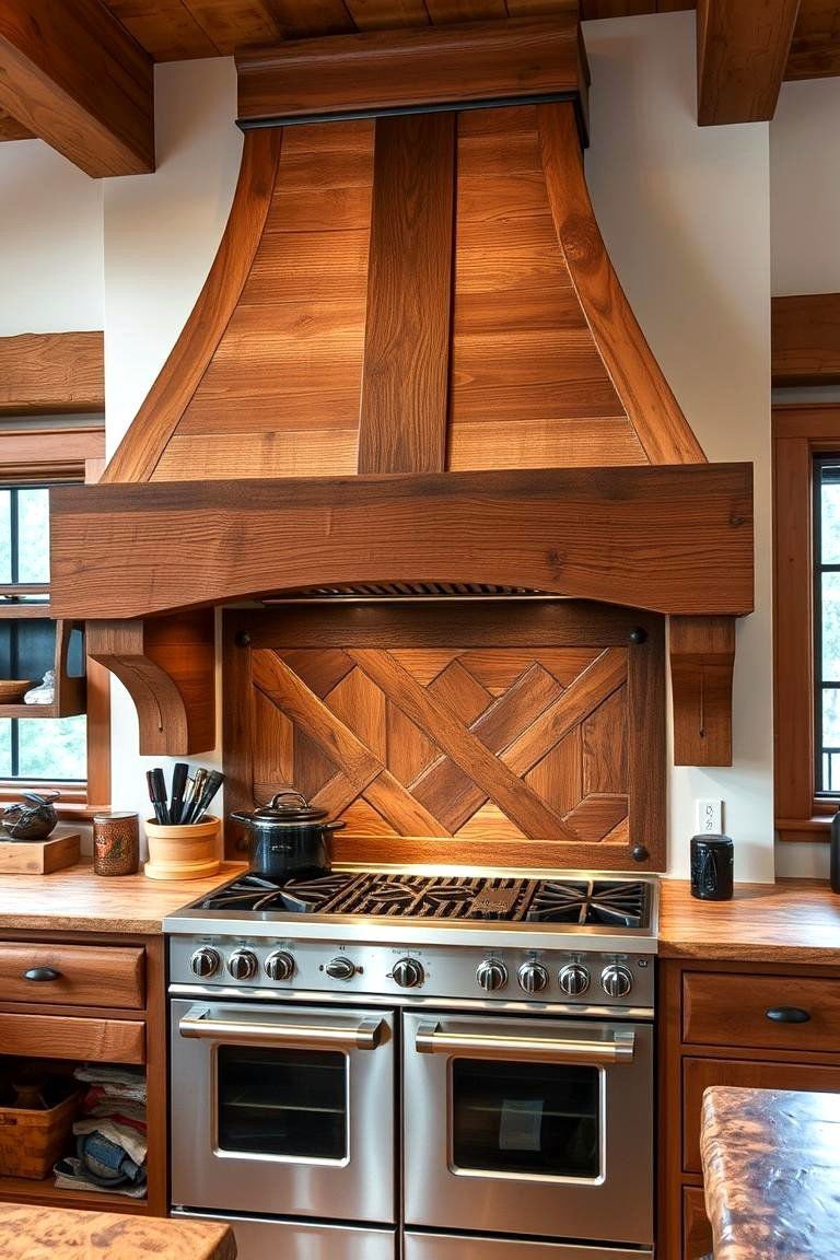 24 Mountain House Kitchen Ideas for Rustic Charm 25 Large Statement Hood Range for an Eye Catching Feature - 24 Mountain House Kitchen Ideas