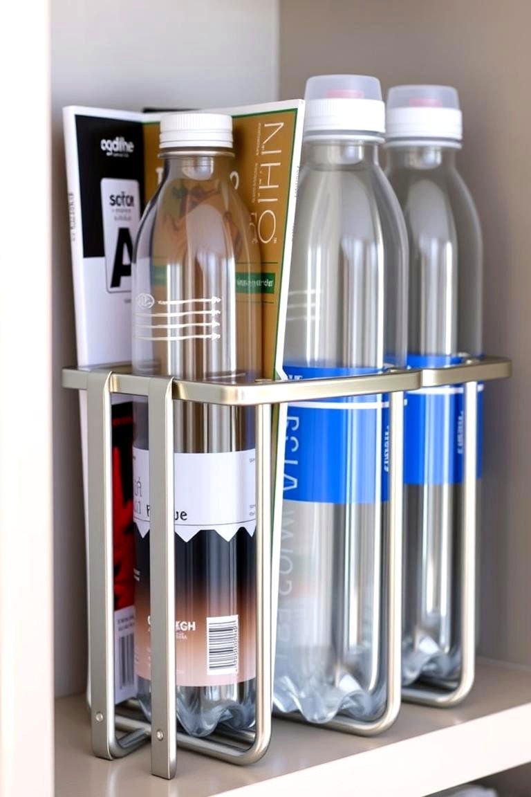24 Smart Water Bottle Storage Ideas for Organized Spaces & Clutter Free Home 13 Magazine Holders for Slim Bottle Organization - 24 Water Bottle Storage Ideas