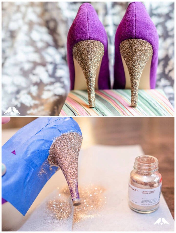 80 DIY Wedding Ideas for Decorations, Apparel & Food 35 Make Glitter Heels for Wedding Shoes