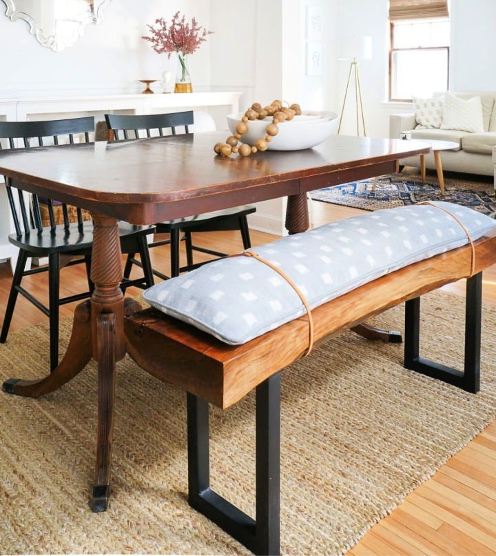 25 DIY Bench Cushions: Make a Bench Seat Cushion 6 Modern DIY Bench Cushion With Leather Straps