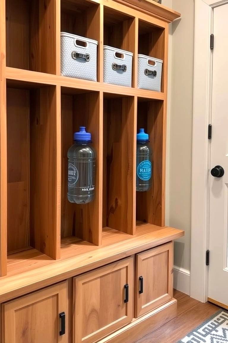 24 Smart Water Bottle Storage Ideas for Organized Spaces & Clutter Free Home 19 Mudroom Cubbies for Family Organization - 24 Water Bottle Storage Ideas
