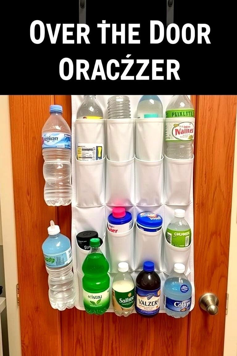 24 Smart Water Bottle Storage Ideas for Organized Spaces & Clutter Free Home 11 Over the Door Organizer for Space Efficiency - 24 Water Bottle Storage Ideas