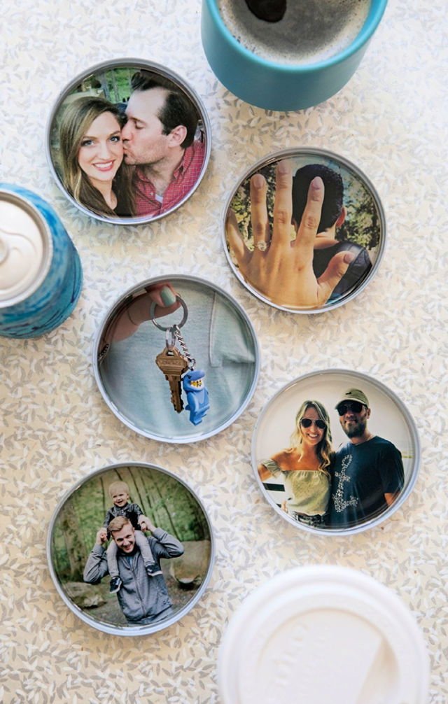 25 Homemade DIY Wedding Gift Ideas for Bride and Groom 11 Photo Mason Jar Lid Coaster Gifts