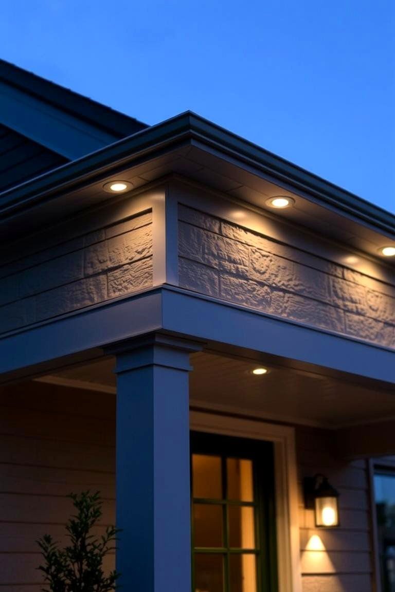 24 Soffit Lighting Ideas to Enhance Your Home's Exterior 3 Recessed Accent Lighting for Subtle Elegance - 24 Soffit Lighting Ideas